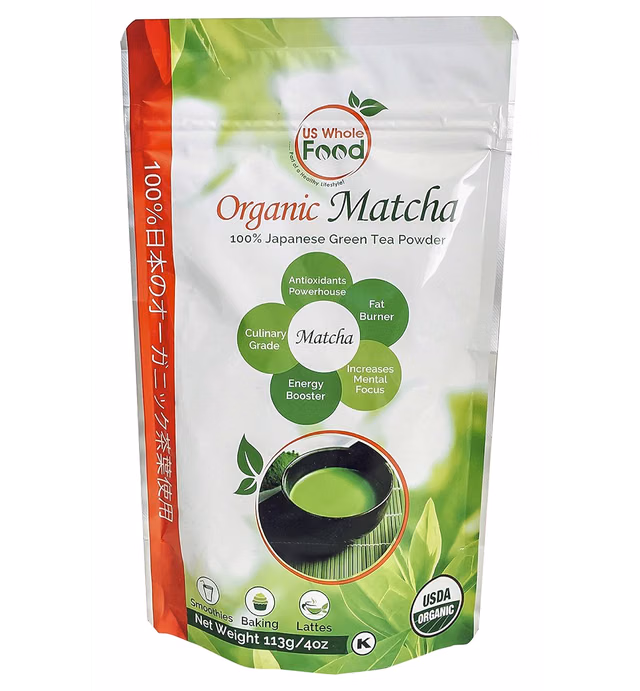 US Whole Food Premium Japanese Matcha Green Tea Powder,4 Ounce,100% USDA Organic