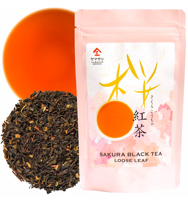 Sakura Black Tea Loose Leaf (80g) - Blending Benifuki and Japanese Sakura Cherry Blossom Leaves, Floral and Refreshing Wakocha【YAMASAN】