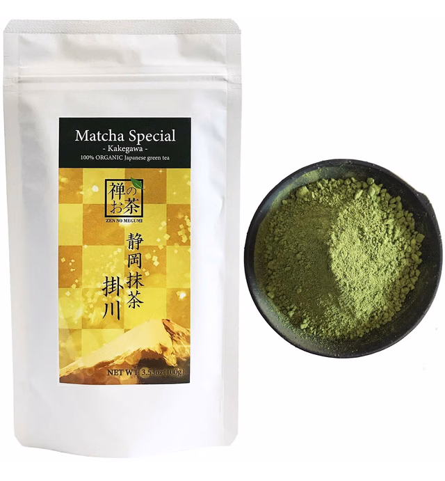 Zen no Megumi Organic Japanese Matcha powder green tea Made in Shizuoka Japan Kakegawa Special 3.53oz 100g