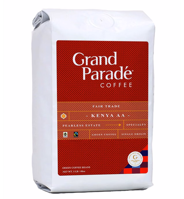 Grand Parade Coffee, 3 Lb Unroasted Green Coffee Beans - Kenya AA Nyeri Women Produced Single Origin - Pearless Estate - Specialty Arabica