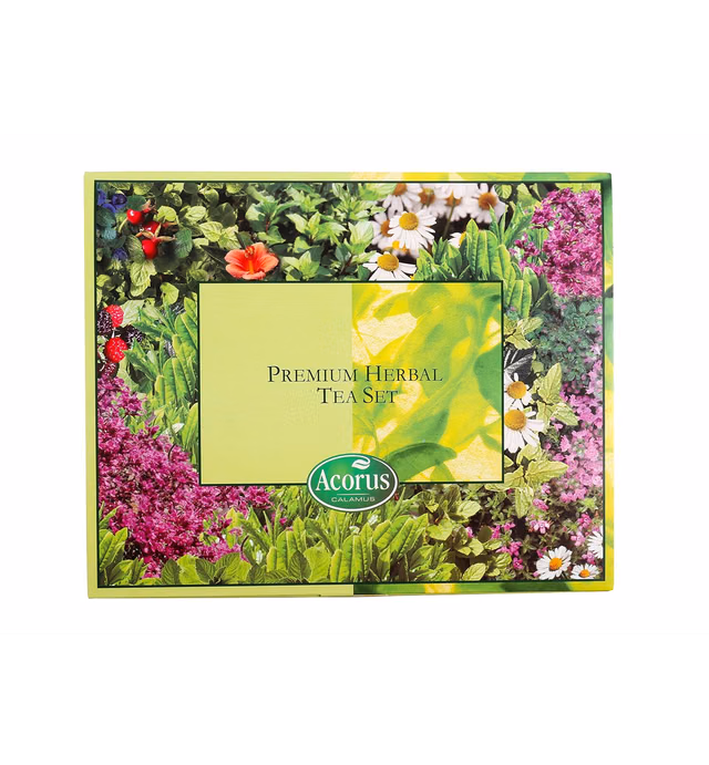 ACORUS | Premium Herbal Tea Set | Tea Set | Herbal Tea Bags | Natural Tea Gift Sets | Tea Set of Six Different Flavours | Large Selection Box For Various Occasions | 60 Herbal Tea Bags