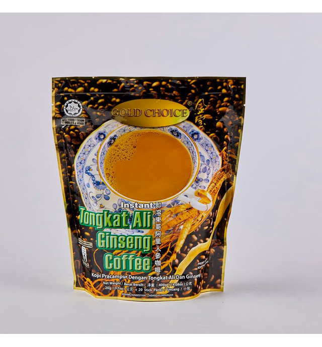 Gold Choice Instant Tongkat Ali Ginseng Coffee, 0.7 Ounce (Pack of 20) (SYNCHKG034964)
