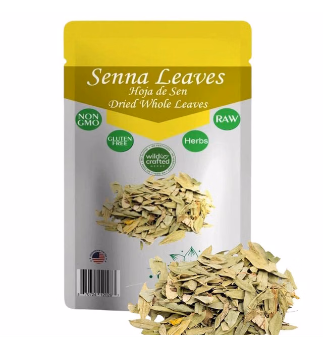 Natural Senna Leaves 4 oz, Hoja Sen Dried Herbal Leaves, Senna Raw Leaf, Hoja Sen Cut & Sifted Herbs, Non-GMO, Gluten-Free, Senna Alexandrina in a Resealable Bag (4 Ounce)