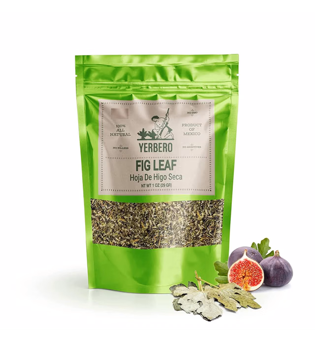 Yerbero - Fig Leaves Herbal Tea 1oz (29gr) Hoja De Higo Te | Ficus carica | Stand Up Resealable Bag Crafted By Nature100% All Natural Fresh Tea Tea | Non-GMO | From Mexico