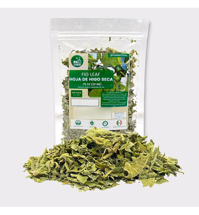 Yerbero - Hoja De Higo Seca (.75 oz - 22gr) Dried Fig Leaf, Ficus Carica Whole Leaf | 100% All Natural Delicious| 20+ Servings | From Mexico | Premium Wildcrafted Quality.