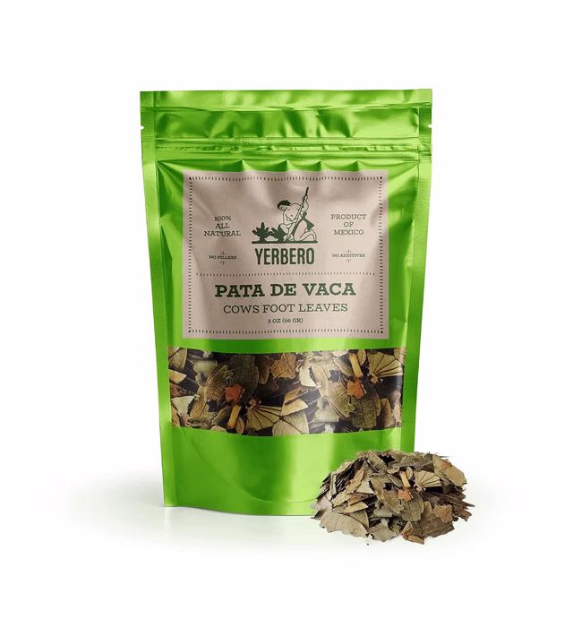 Yerbero - Te Herbal Pata De Vaca 1 oz (28gr) Herbal Tea (Cow's Foot Leaves) Stand Up Resealable Bag Crafted By Nature100% All Natural Fresh Tea Tea, non-GMO, Gluten-free.