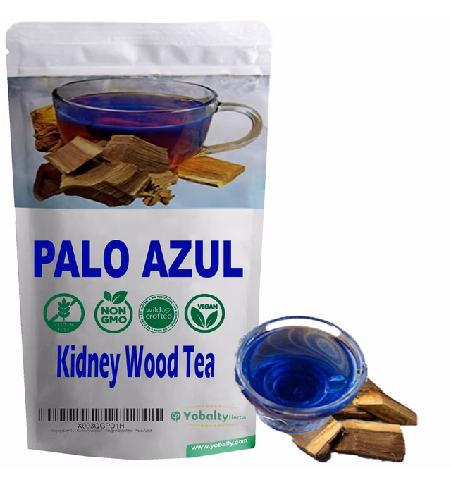 Premium Kidney Wood/Palo Azul (4oz/ 114 gr) 100% natural Wild crafted, Resealable bag,Non-GMO, Gluten free, Herbal palo azul tea Kidney wood, blue stick. 4 oz/114 gr