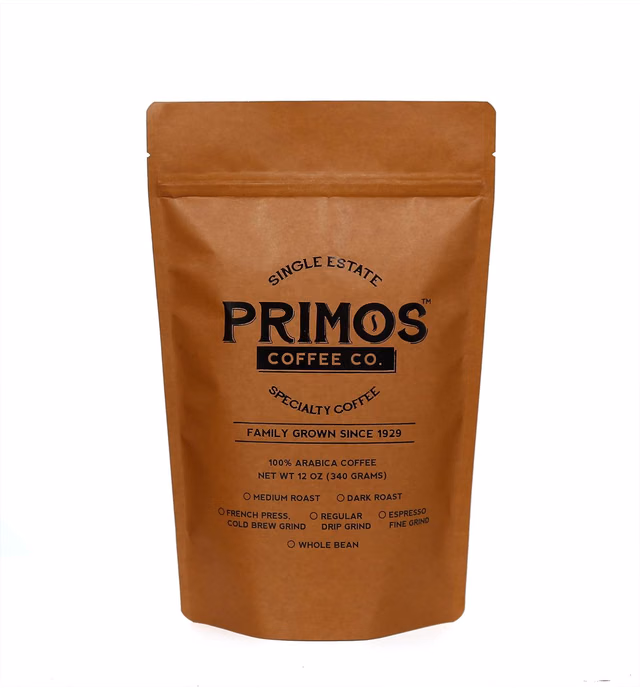 French Press Specialty Coffee, Coarse Ground, Primos Coffee Co (Medium Roast, 12 Oz)
