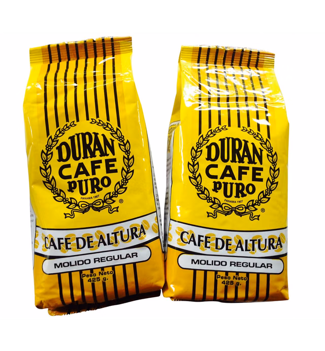 Panama Coffee Cafe Duran Cafe De Altura Molido Regular 1 Pound Freshly Imported Coffee From the Highlands of Chiriqui (Boquete) 2-Pack.