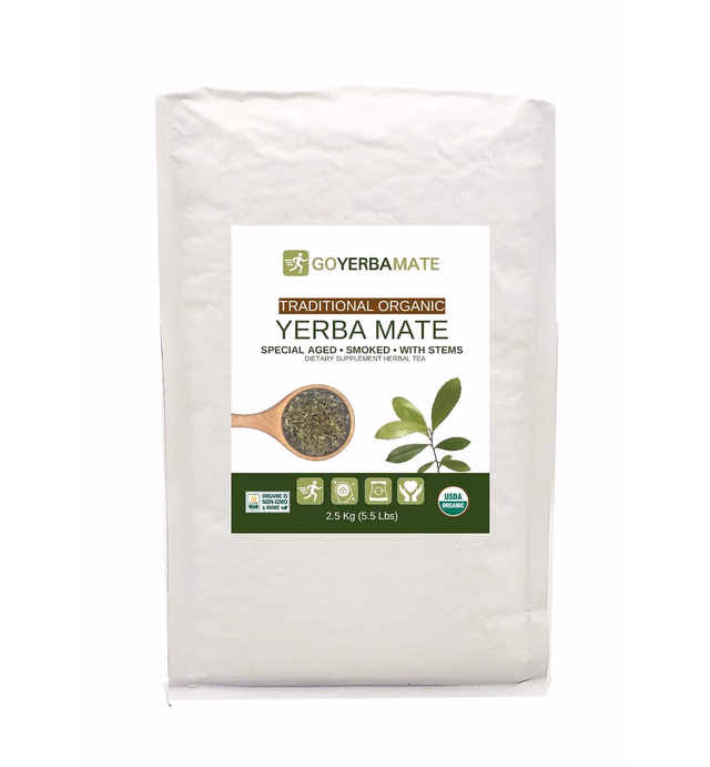 GOYERBAMATE Traditional Organic Yerba Mate (Smoked With Stems) 5 lbs (2.27 kg)