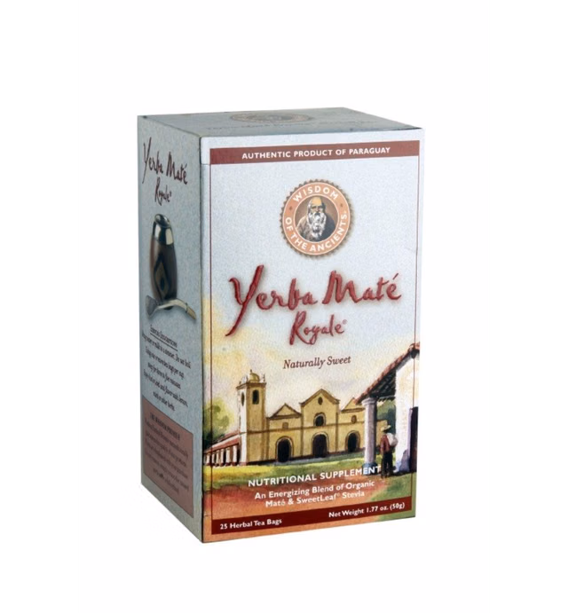 Wisdom of the Ancients Yerba Mate Royale Tea, Naturally Sweet, 25 Tea Bags (Pack of 4)