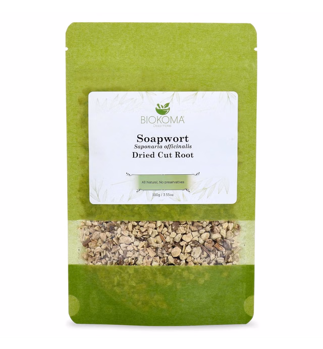 Pure and Natural Biokoma Soapwort Dried Root 100g (3.55oz) in Resealable Moisture Proof Pouch