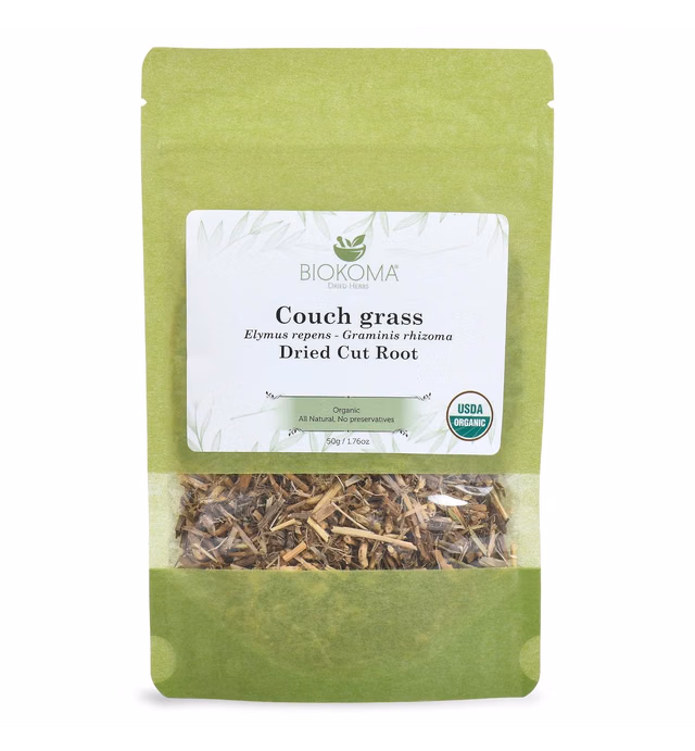 Pure and Organic Biokoma Couch Grass Dried Cut Root 50g (1.76oz) In Resealable Moisture Proof Pouch