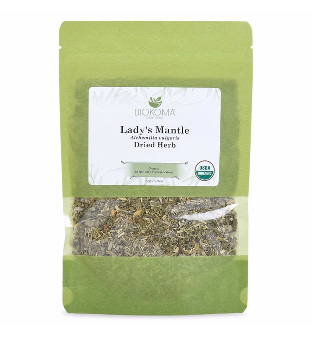 Pure and Organic Biokoma Lady's Mantle Dried Herb 50g (1.76oz) In Resealable Moisture Proof Pouch