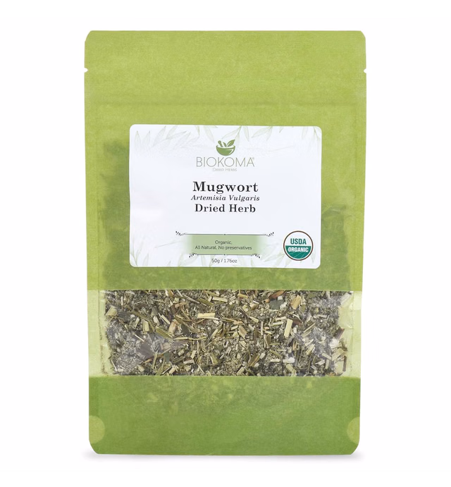 Pure and Organic Biokoma Mugwort Dried Herb 50g (1.76oz) In Resealable Moisture Proof Pouch