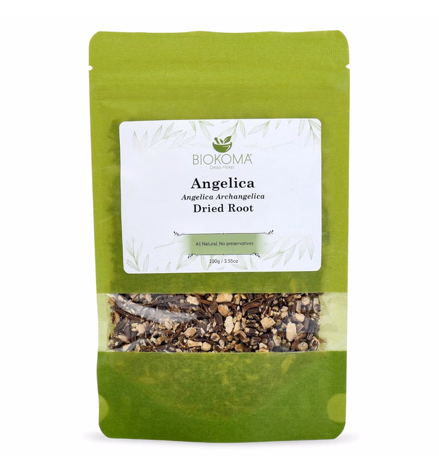 Pure Biokoma Angelica Dried Root 100g (3.55oz) In Resealable Moisture Proof Pouch