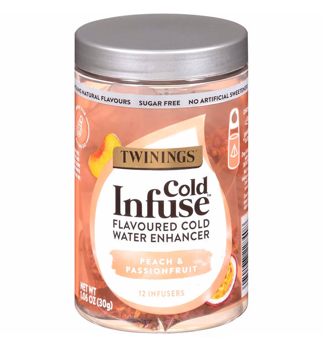 Twinings Cold Infuse Flavored Water Enhancer, Peach & Passionfruit, 12 Count (Pack of 6)