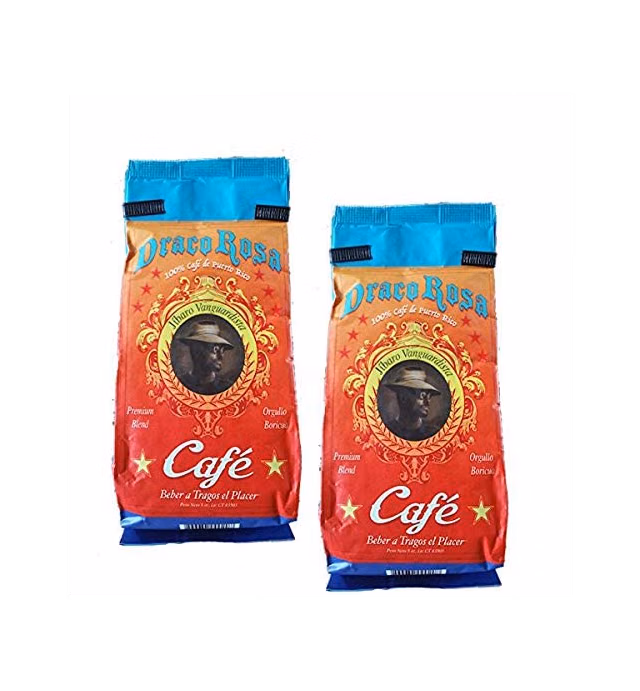 Draco Rosa Kit: Premium Ground Coffee from Puerto Rico - 8oz (2 Pack) + (1) Limited Edition Puerto Rican Sticker by Artist Jose Hoffman
