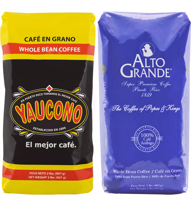 Alto Grande Medium-Dark Roast and Yaucono Medium Roast, Whole Bean Coffee, one bag of each, 2 Pound (Pack of 2)