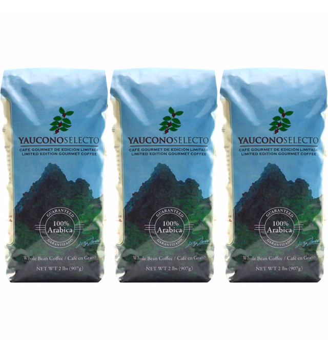 Yaucono Selecto Limited Edition Gourmet Whole Bean Coffee Bag, 2 Pound (Pack of 3)