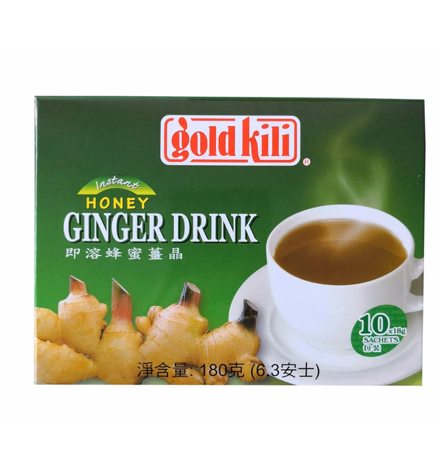 3-pack of Gold Kili Instant Ginger Drink with Honey,6.3oz,180g Each Box, Free Recipe Book Inside Box.