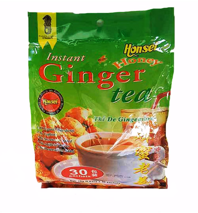Honsei Instant Ginger Honey Tea (30 Sachets) 18G/0.63oz- Product of Singapore