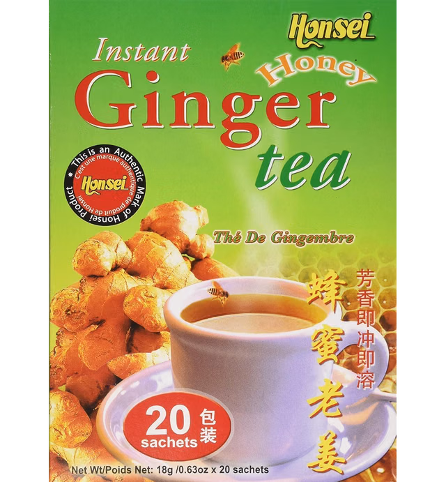 Honsei Instant Ginger Honey Tea, 18 g/0.63 oz., 20 Sachets
