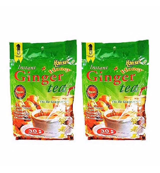 Honsei Instant Honey Ginger Tea (60 Sachets) 18G/0.63oz- 2Packs