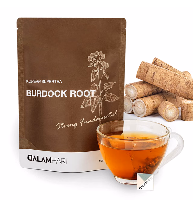 DALAMHARI Burdock Root Tea Bags Colon Broom Cleanser Detox | 30 T | Burdock Tea Bag Inulin Boost Glucose Control Glucoless Tea Smooth Move Tea Colon Cleanse tea Decaf Tea Bags Chupa Panza Tea
