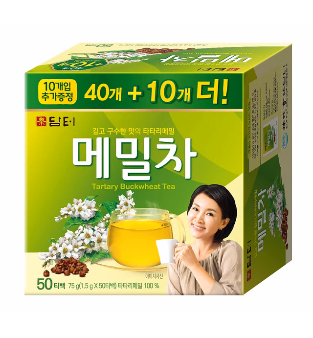Damtuh Korean Traditional Roasted Tartary Buckwheat Herbal Tea Soba Cha 1.5g x 50 Teabag