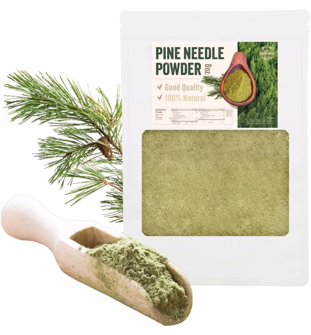 Newly harvested Korean Pine Needle Powder 8 Ounce 솔잎 분말 Natural Source of Suramin(Pinus densiflora 100%)