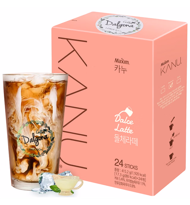 KANU Dolce Latte - Korean Maxim KANU 3 in 1 Instant Coffee Latte 24 Sticks