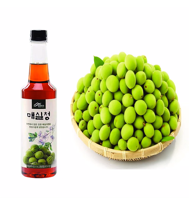 Korean Pure Plum Extract Syrup All Purpose Green Maesil for Cooking Drinking Tea Sweet Healthy Natural Ume Drink by Unha's Asian Snack Box 650g 1.43 lbs / 22.92 oz (1 bottle) 매실청