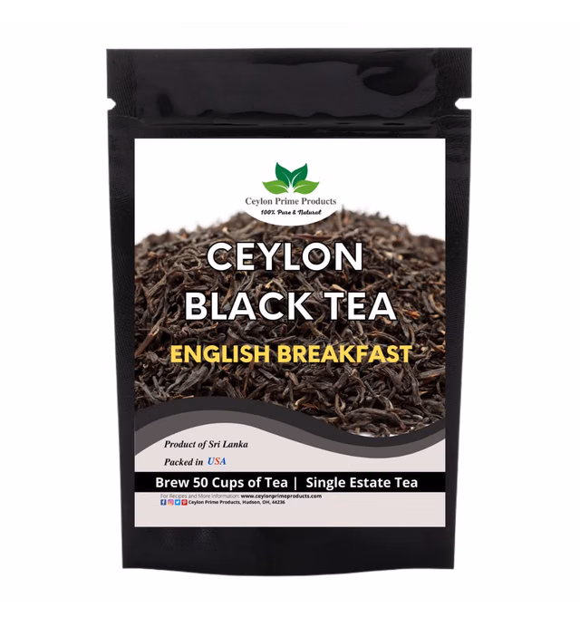 English Breakfast Black Tea (4oz) | Ceylon Pekoe Loose Leaf Tea | Brew Hot or Iced Tea| Powerful Antioxidants| 100% Pure and Natural in a Resealable Bag