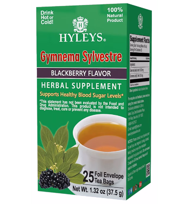 Hyleys Gymnema Silvestre Green Tea Blackberry Flavor - 25 Tea Bags