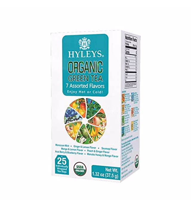 Hyleys Organic Green Tea 7 Assorted Flavors - 25 Tea Bags