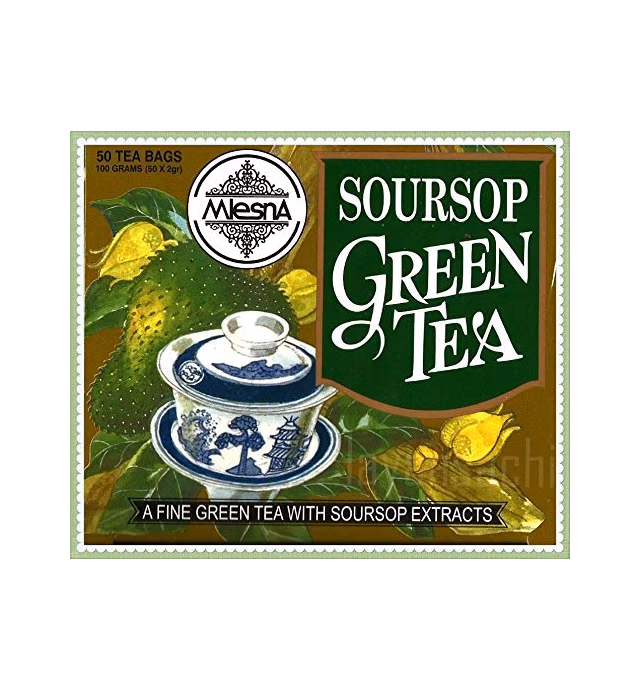 Mlesna Pure Ceylon Soursop Green Tea 50 Tea Bags Box. ((100g))