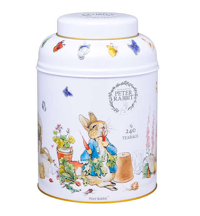 New English Teas Beatrix Potter Peter Rabbit Tea Caddy with 240 English Breakfast Teabags