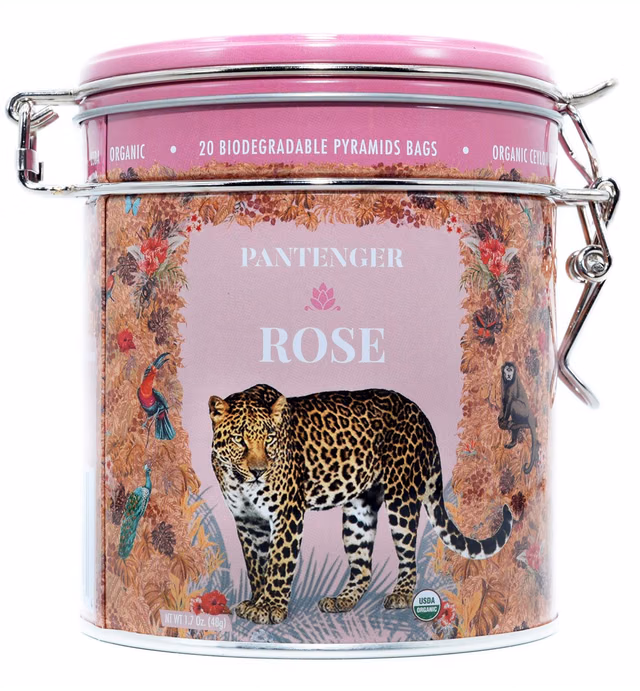 Rose Tea Bags -20 XL Pyramid Sachets- Rose Tea Organic. Tea Blends -Finest Moroccan Rose Petals and Ceylon OP Black Tea Leaves from Uva- Pantenger Organic Tea Blend. Black Rose Tea.