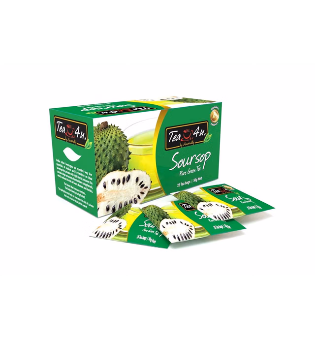 Tea4U, Soursop, Green Tea, Pure Green Tea, 25 Tea Bags