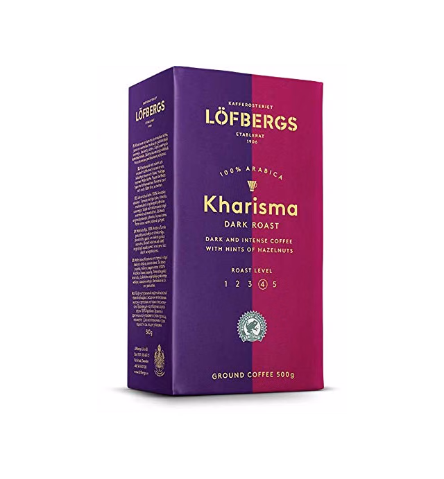 Lofbergs Kharisma Dark Roast & Ground Coffee, 500 g (Pack of 1)
