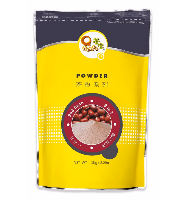 Qbubble 3 in 1 Bubble Tea Powder, Red Bean, 2.2 Pound