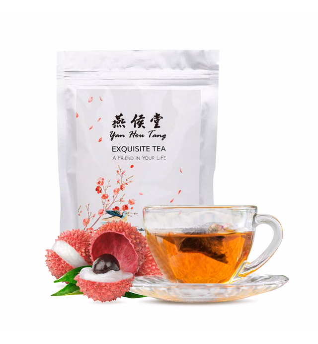 YanHouTang Lychee Oolong Tea Bags Sampler Fruit Iced Scented Flavor Drink - 50 Counts Teabags