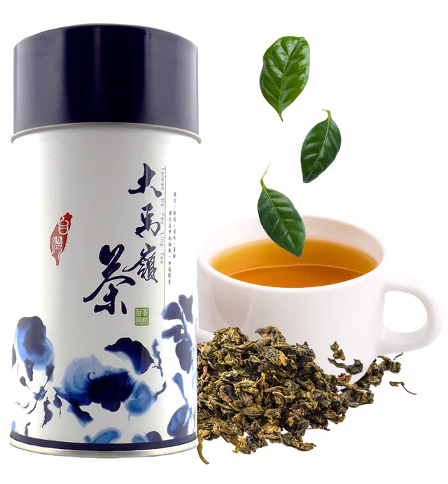 Oolong Tea Loose Leaf in Aesthetic Tea Tin – 70 Cups of Fresh, Aromatic High Mountain Oolong Tea from Taiwan, Alishan Tea District; Natural Oolong Tea Leaves for Relaxation, Peace and Health