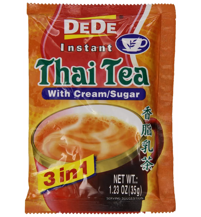 De De Instant Thai tea with Cream and Sugar, 1.23oz x 12pks