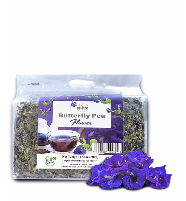 Holistic Depot ACT Organic Butterfly Pea Flower 17.6 oz (500g) - Non-GMO - Natural Butterfly Pea Flowers- Antioxidant Rich Butterfly Pea Flower - Ethically Sourced Butterfly Pea Flower from Thailand - Packed in the US