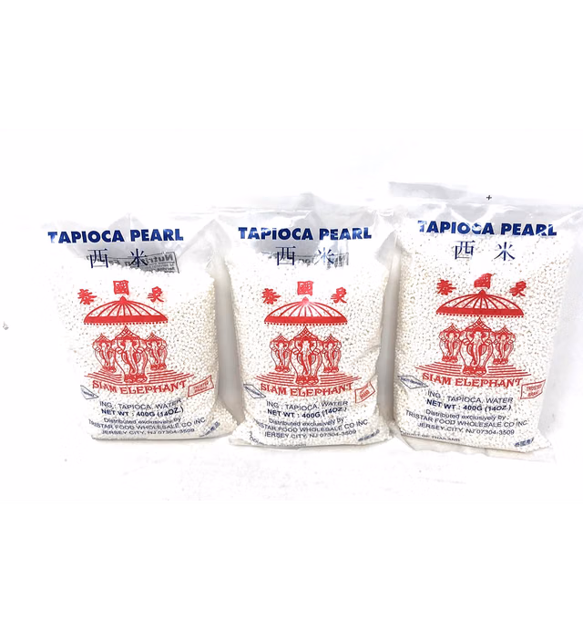Siam Elephant Tapioca Pearl 400g (14oz), 3 Pack
