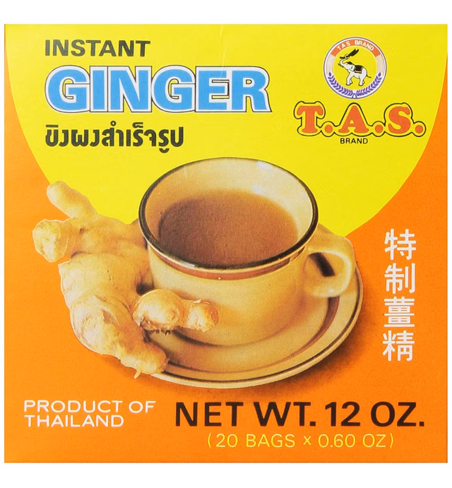 TAS Instant Thai Tea, Ginger, 12 Ounce