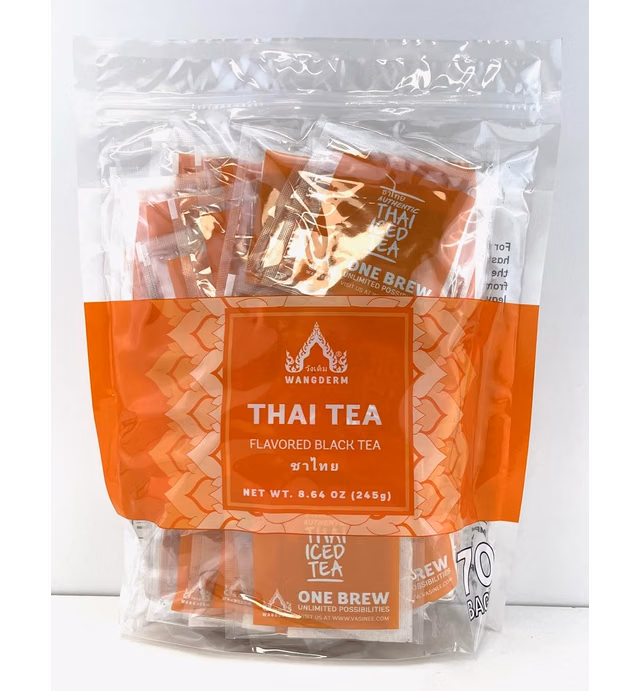 Authentic Thai Iced Tea Family Value Size 70 Bags 8.64oz ( 245g ) By Wang Derm