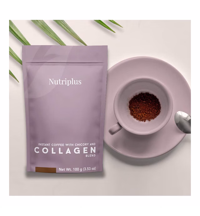 Nutriplus COLLAGEN BLEND - Instant Coffee With Chicory And Collagen Blend, 3.53 oz bag